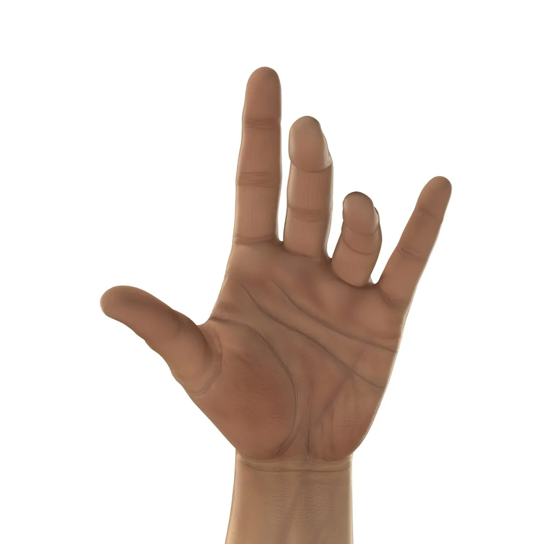 Man Hands 2 Rigged for Cinema 4D 3D Model