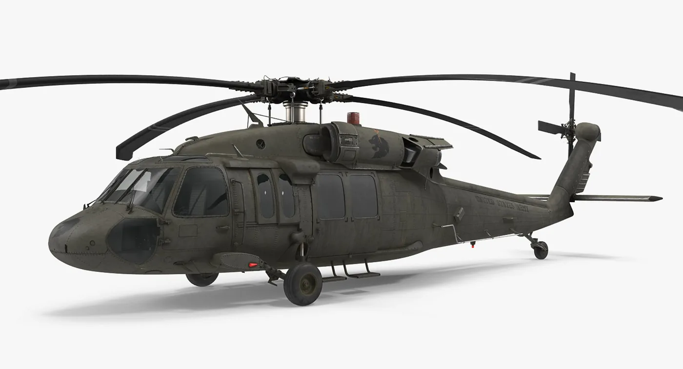 Sikorsky UH-60 Black Hawk US Military Utility Helicopter 3D Model