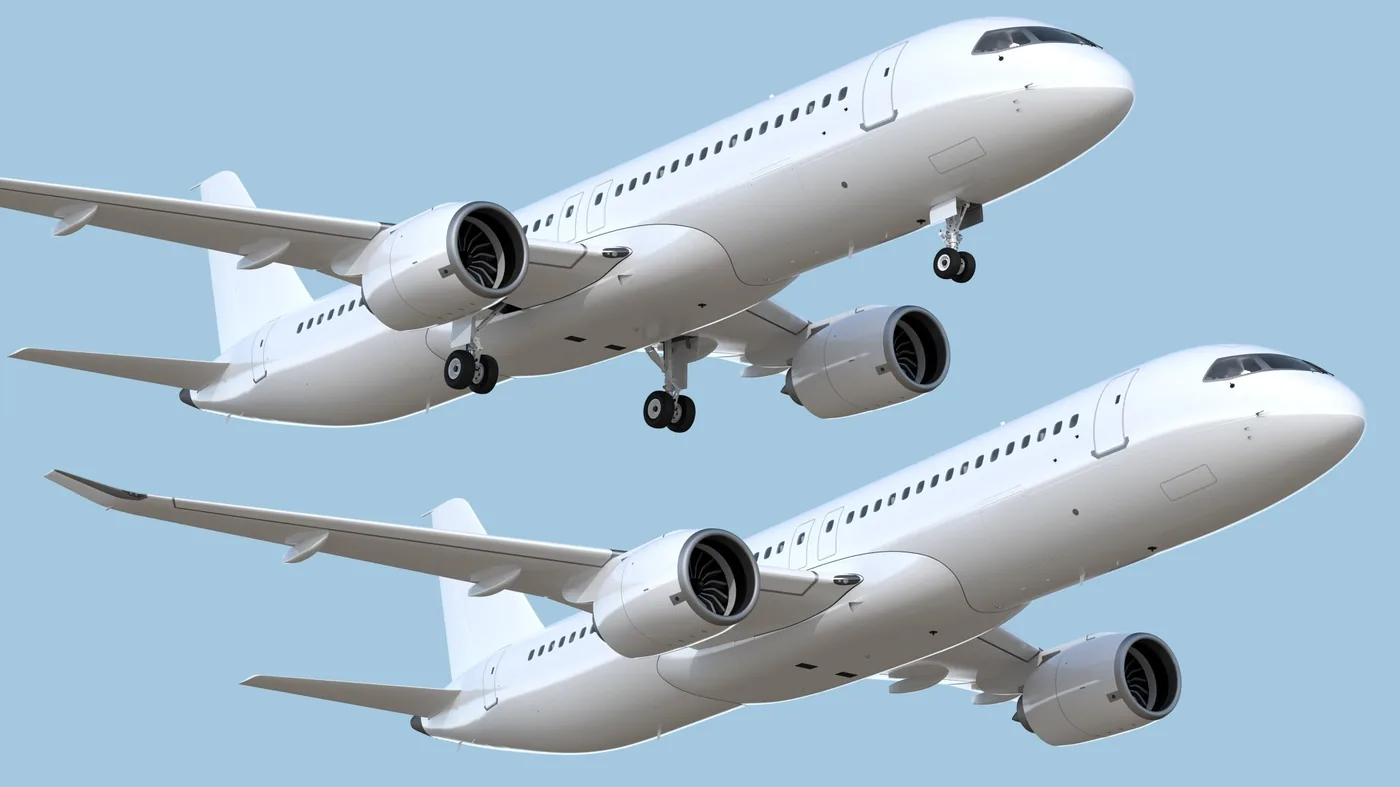 Narrow Body Airliner Flight 3D Model