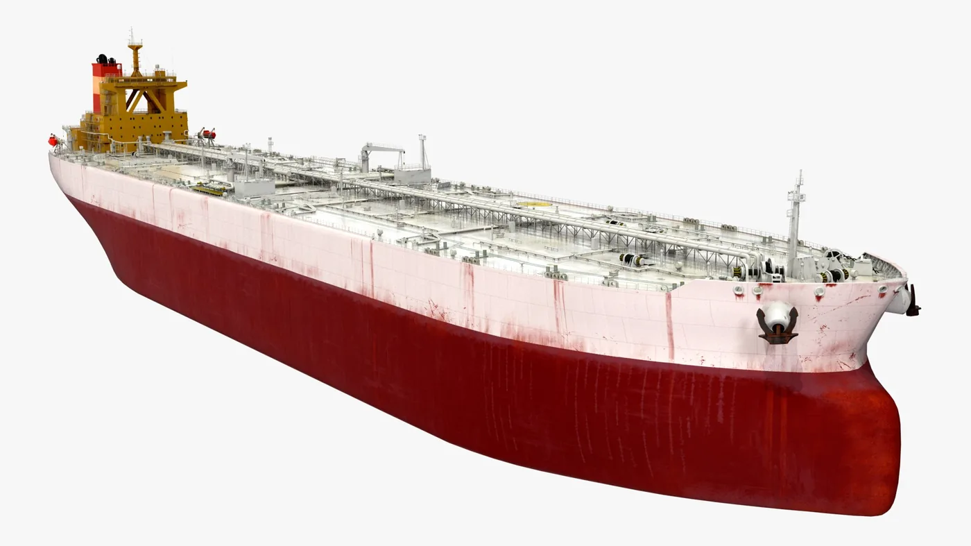 Cargo Oil Supertanker 3D Model
