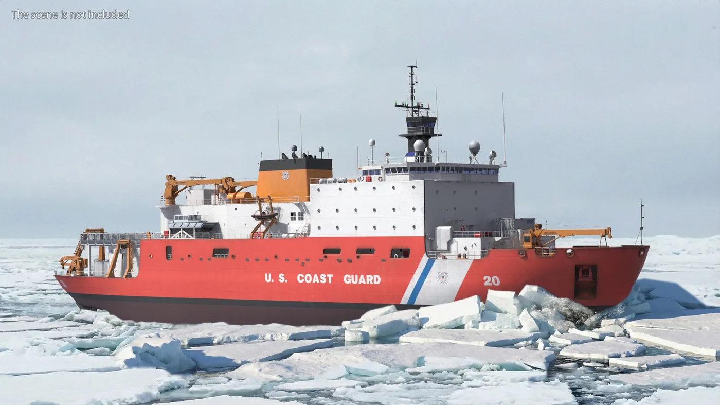 USCGC Healy Polar Icebreaker USA Coast Guard Ship 3D Model