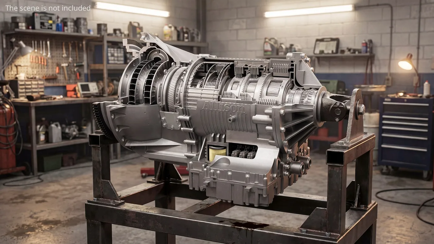Allison 4000 Series Automatic Transmission Cutaway 3D Model