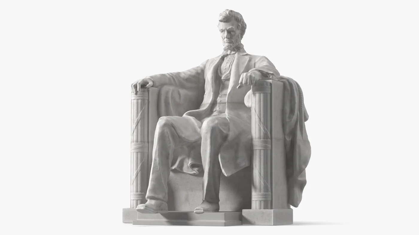 Lincoln Memorial Seated Marble Statue 3D Model