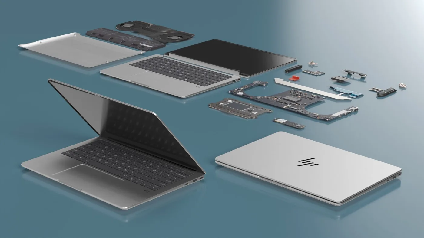 HP EliteBook X G1a Business Laptop with Hardware Modules 3D Model