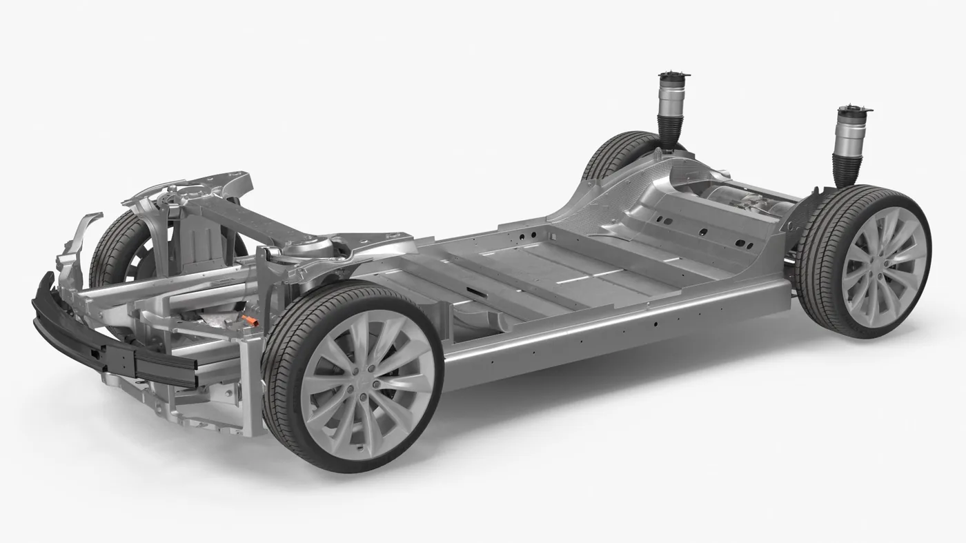 Tesla Model X Skateboard Chassis 3D Model