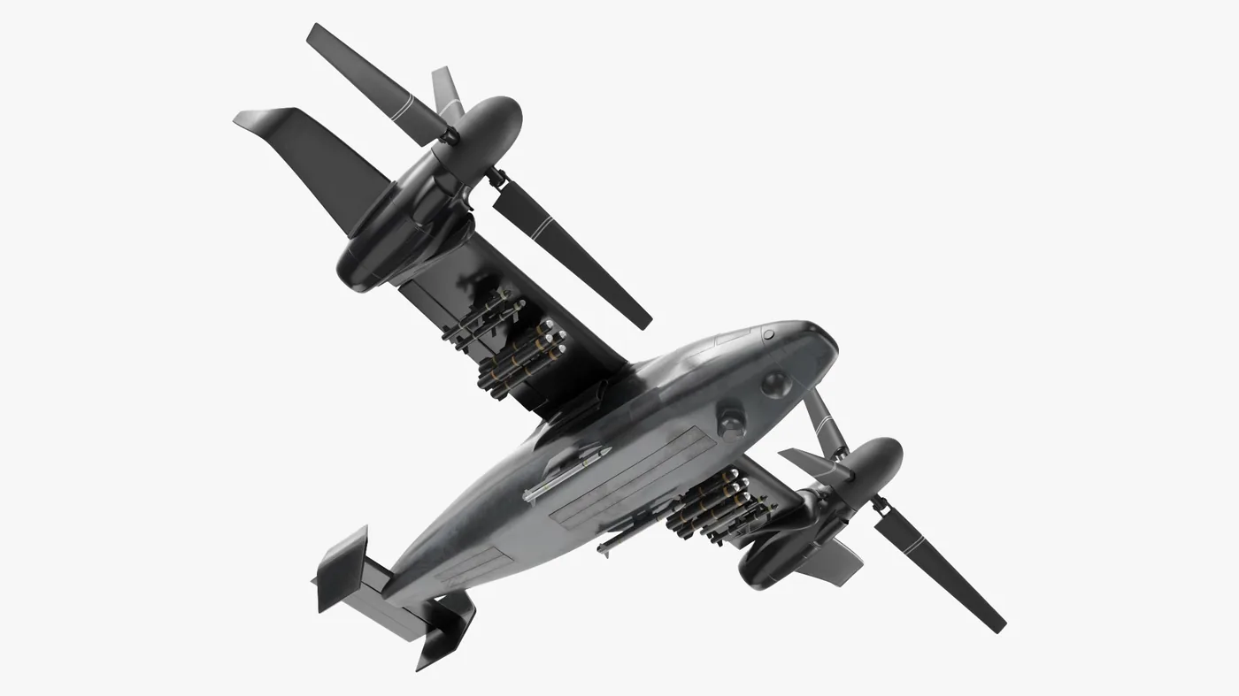 Combat Propeller Drone UAV Rigged for Cinema 4D 3D Model