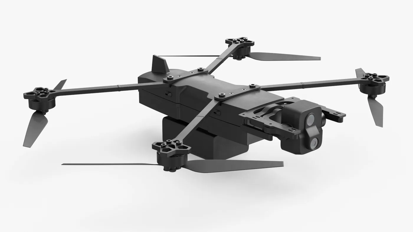 Military Surveillance UAV System Black 3D Model