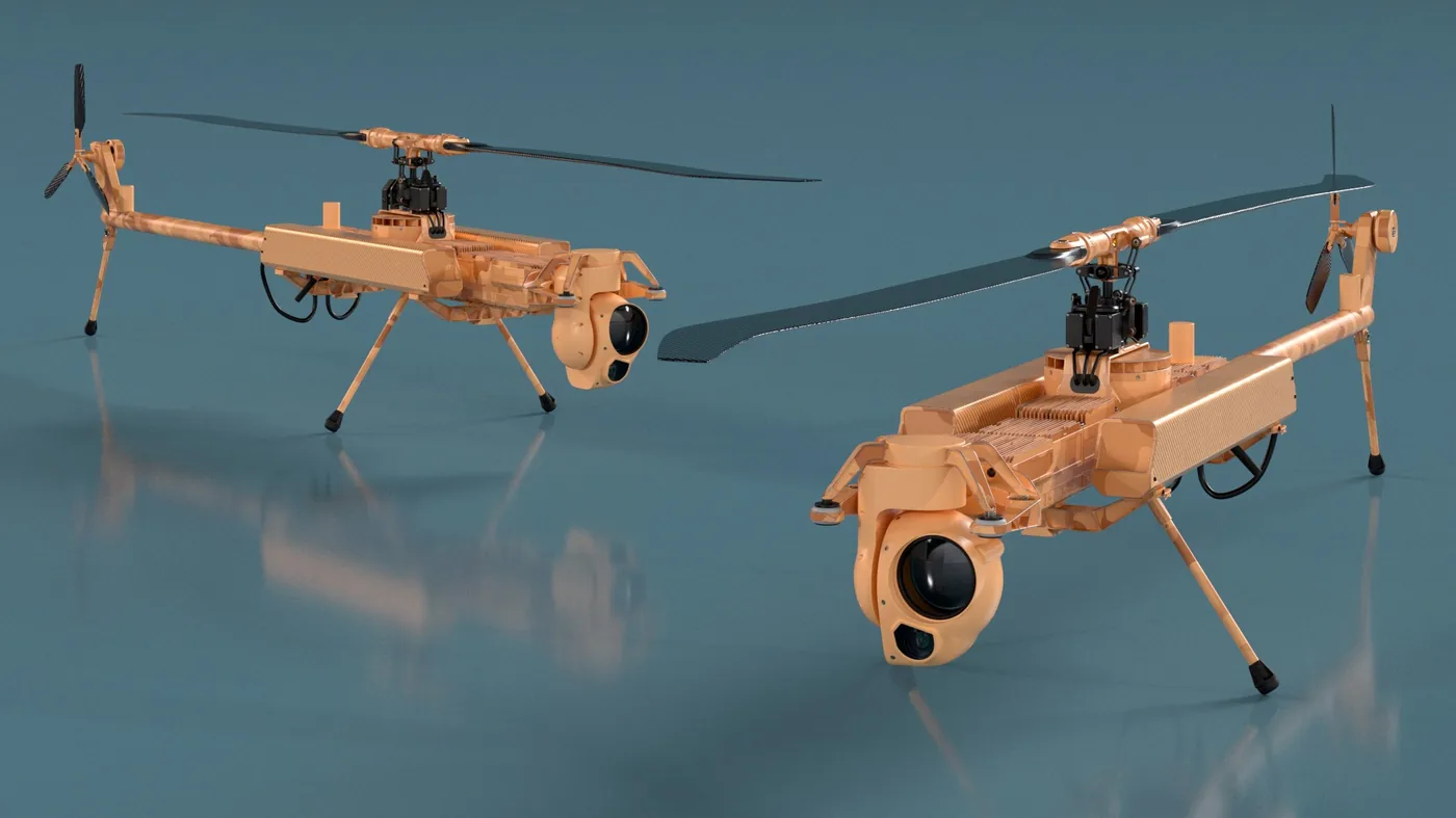 Desert Military Surveillance Drone Rigged 3D Model