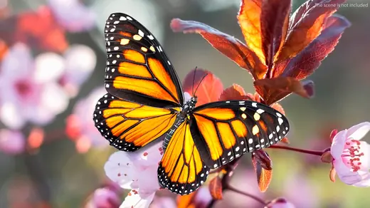 Animated Flying Monarch Butterfly Rigged for Cinema 4D 3D Model