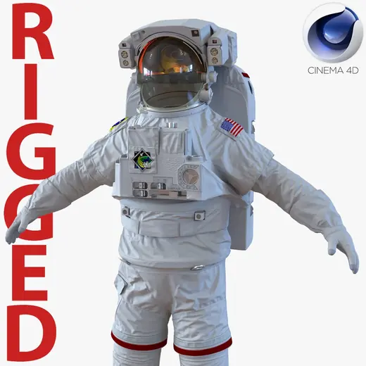 Extravehicular Mobility Unit Rigged for Cinema 4D 3D Model