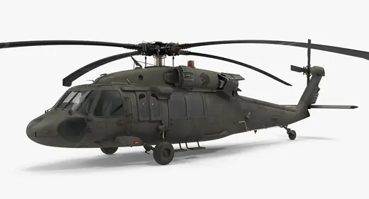 Sikorsky UH-60 Black Hawk US Military Utility Helicopter 3D Model