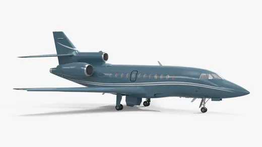 Dassault Falcon 900 Business Jet Grey 3D Model