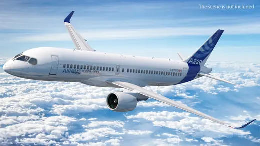 Airbus A220 300 Detailed Interior 3D Model