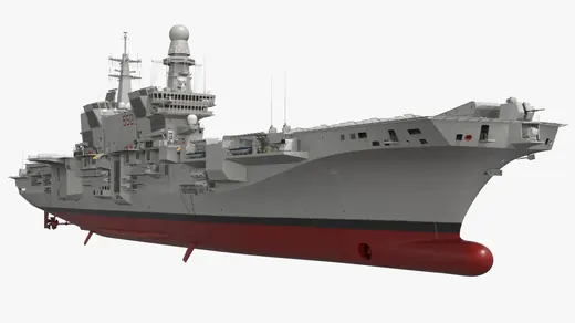 Cavour 550 Aircraft Carrier Naval Vehicle Gray 3D Model