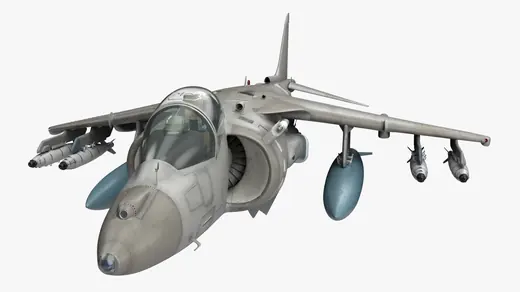 Combat Aircraft in Flight with Dual Smart Bomb Loadout Gray 3D Model