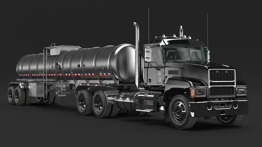 Medium Duty Truck and Tanker Trailer 3D Model