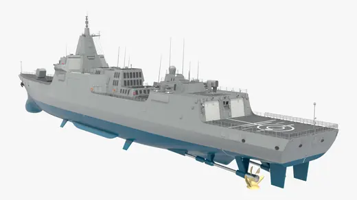 Stealth Naval Combat Ship Gray 3D Model