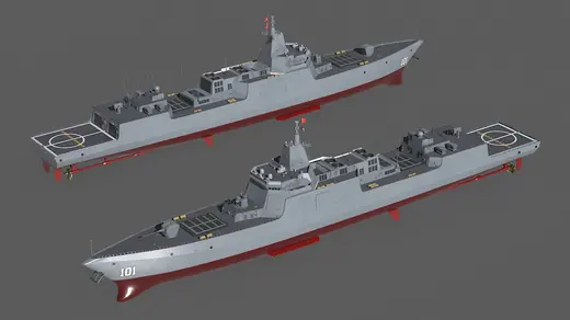 Type-055s Naval Destroyer Ship 3D Model