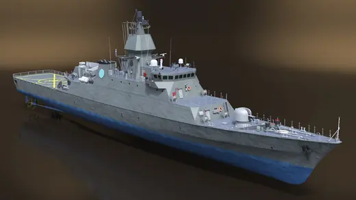 Modern Armed Warship Naval 3D Model