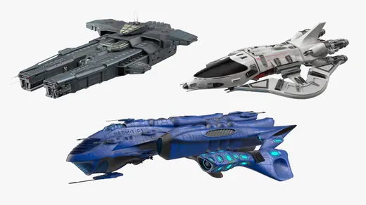 Futuristic Spaceships Collection 3D Model
