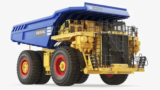 Mining Haul Dump Truck Blue Yellow 3D Model