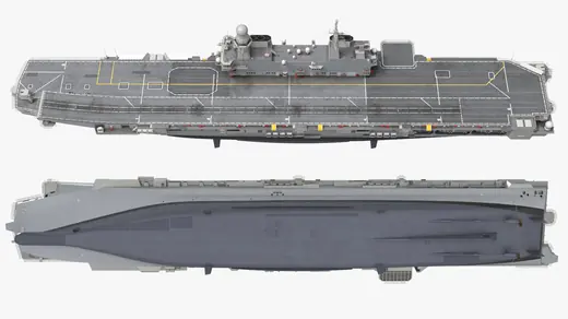 Military Aircraft Carrier Sea Vehicle Gray Simplified 3D Model