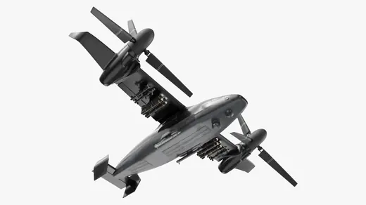 Combat Propeller Drone UAV Rigged for Cinema 4D 3D Model