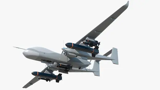 Twin-Boom Unmanned Combat Aerial Vehicle Rigged 3D Model