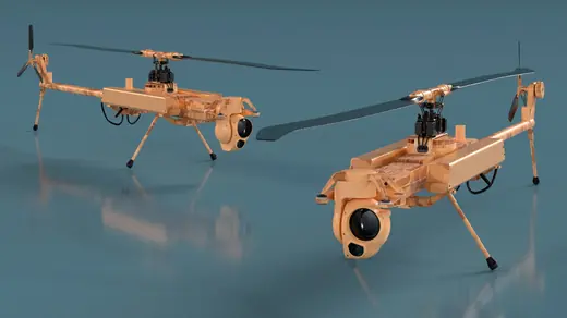 Desert Military Surveillance Drone Rigged 3D Model